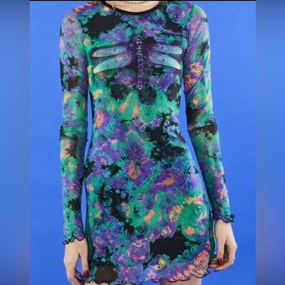 Delia*s dolls kill dragonfly mesh mini dress - Picture 1 of 6